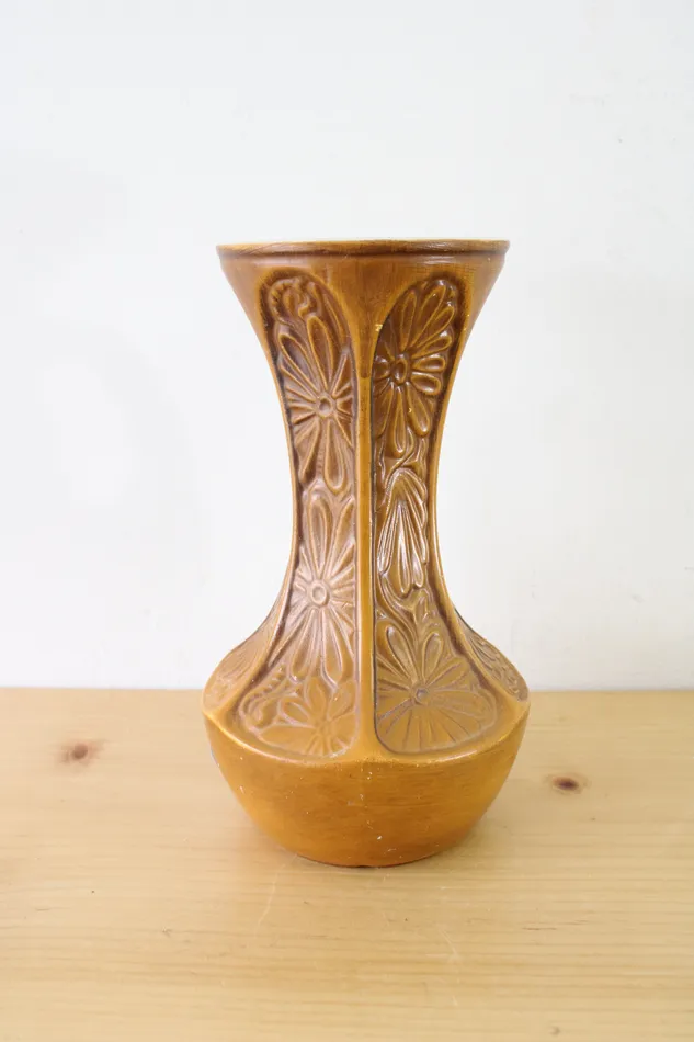 Vintage McCoy Yellow Floral Handled 619 Vase McCoy Rings