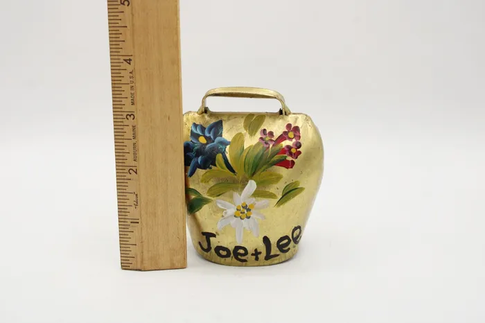 Vintage Painted Brass Bell Jubilee Thrift Earrings