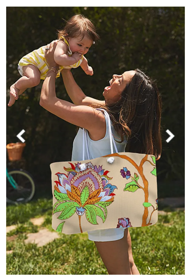 Weekender Tote Bag Customizable Carryall Tote Bag Heavens Flower Design Portraits by NC Earrings