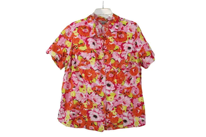 White Stag Floral Cotton Shirt 2X White Stag Rings