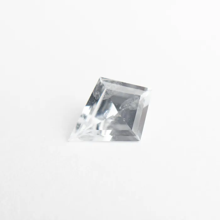 White Step Cut Sapphire 071ct Kite Misfit Gems Rings