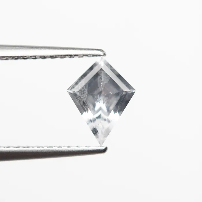 White Step Cut Sapphire 071ct Kite Misfit Gems Rings