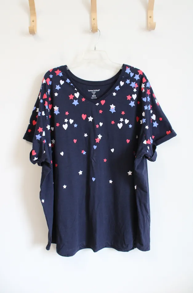 Woman Within Rings Woman Within Red White Blue Heart Stars Top 4X
