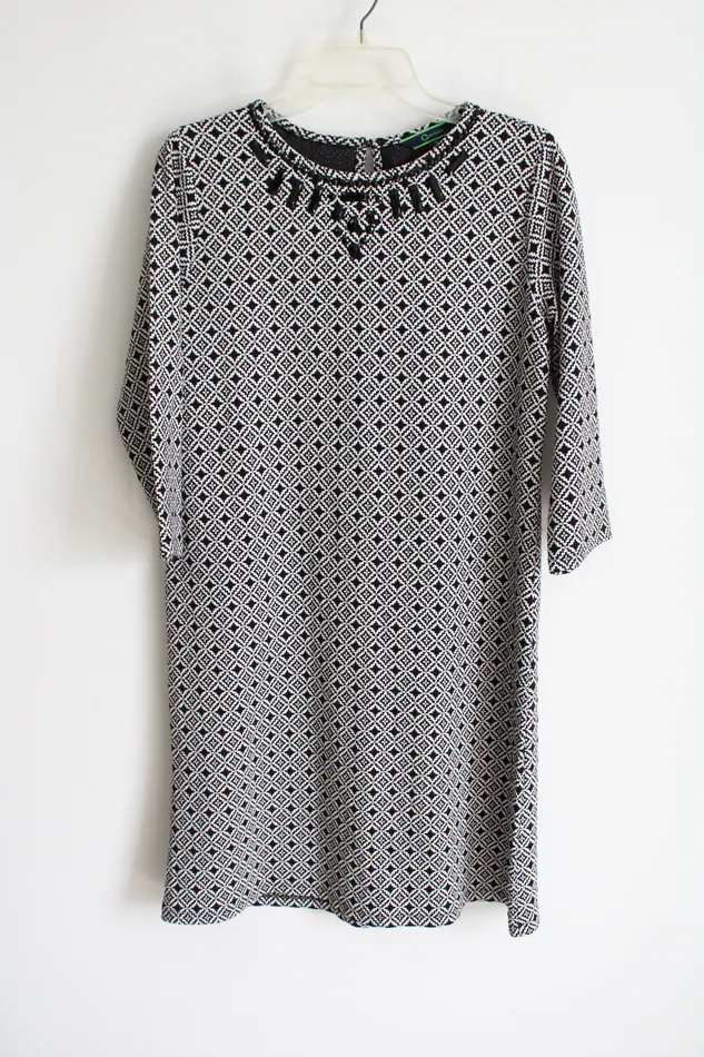 Wonder Rings Wonder Black White Patterned Dress S