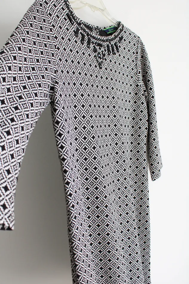 Wonder Rings Wonder Black White Patterned Dress S