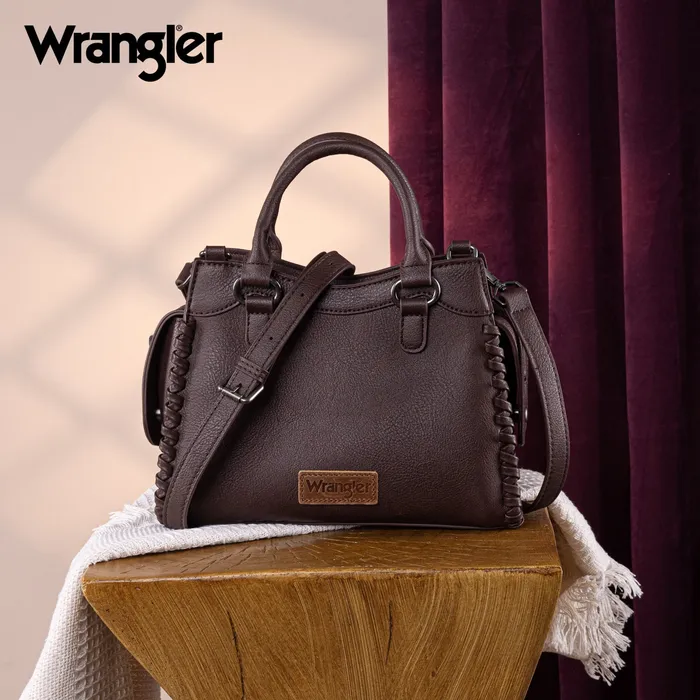Wrangler CarryAll Whipstitch ToteCrossbody Coffee YKT Earrings