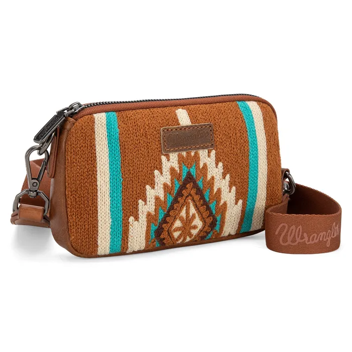 Wrangler Southwestern Knitted Mini CrossbodyWallet Brown MONTANA WEST Earrings Wrangler Southwestern Knitted Mini CrossbodyWallet Brown MONTANA WEST Earrings