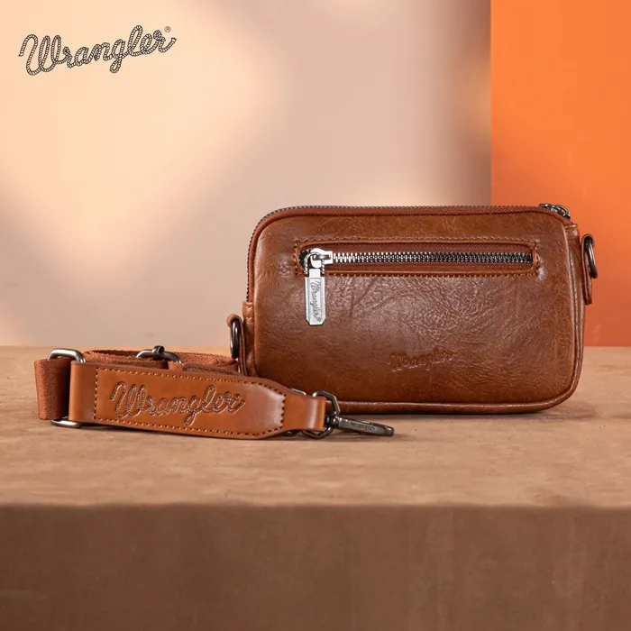 Wrangler Southwestern Knitted Mini CrossbodyWallet Brown MONTANA WEST Earrings