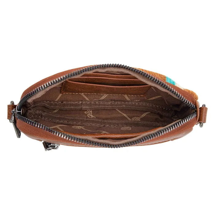 Wrangler Southwestern Knitted Mini CrossbodyWallet Brown MONTANA WEST Earrings