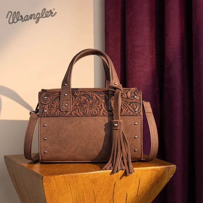 Wrangler Western Tooled Tote Crossbody Coffee MONTANA WEST Earrings