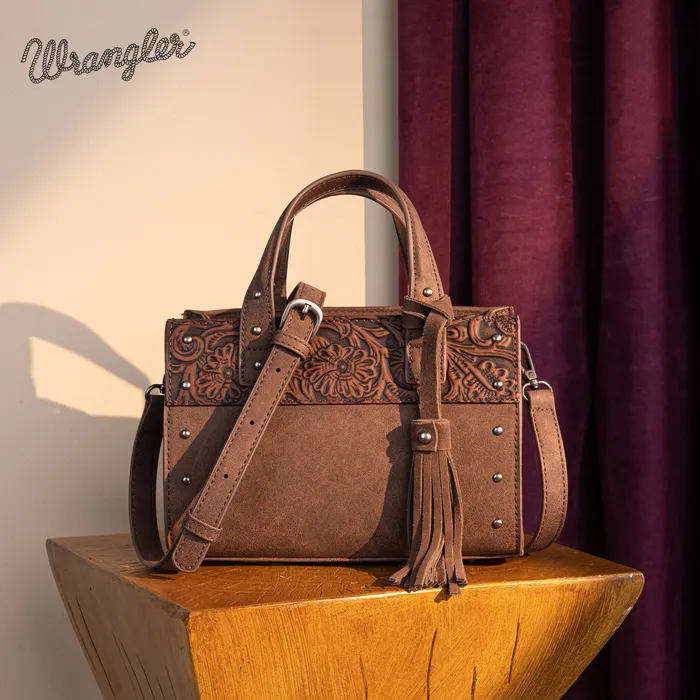 Wrangler Western Tooled Tote Crossbody Coffee MONTANA WEST Earrings