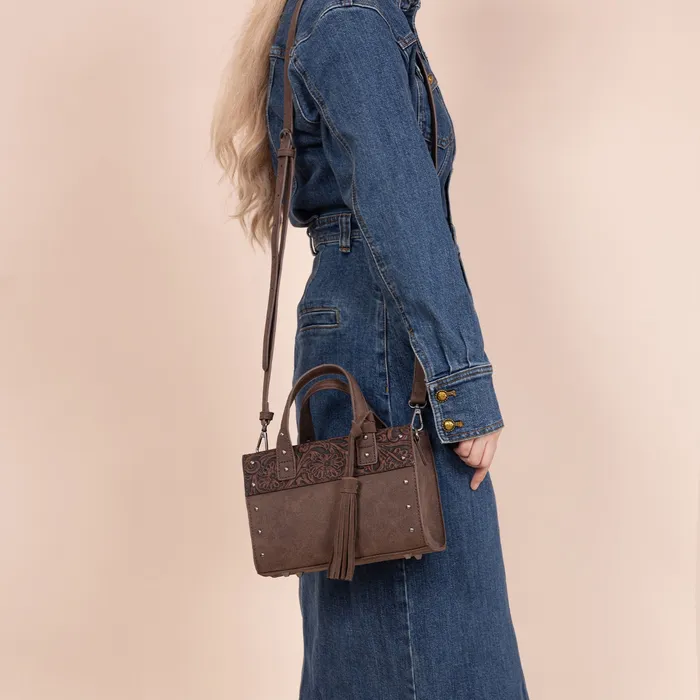 Wrangler Western Tooled Tote Crossbody Coffee MONTANA WEST Earrings