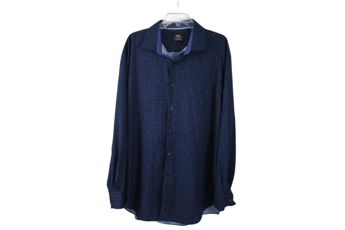 WRK 4 Way Stretch Blue Dress Shirt 18 WRK Rings