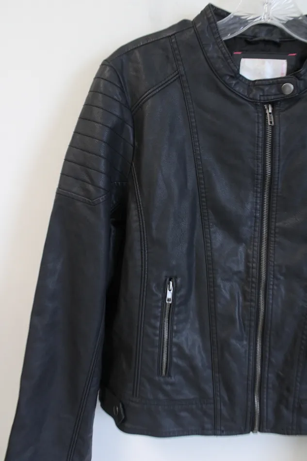 Xhilaration Black Faux Leather Moto Jacket XXL Xhilaration Rings