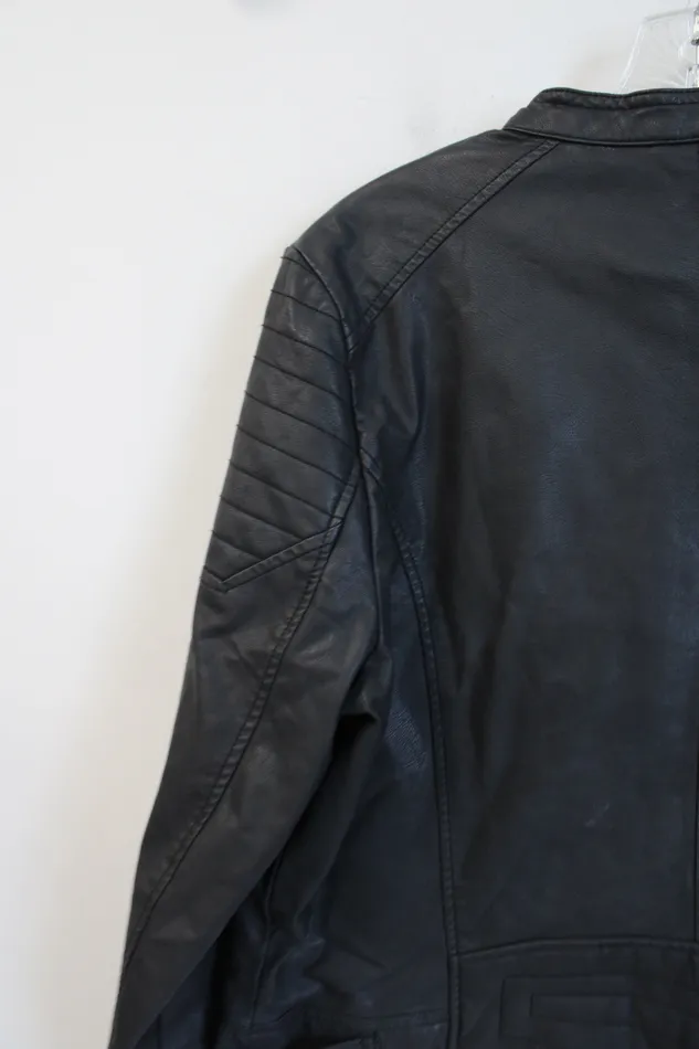 Xhilaration Black Faux Leather Moto Jacket XXL Xhilaration Rings
