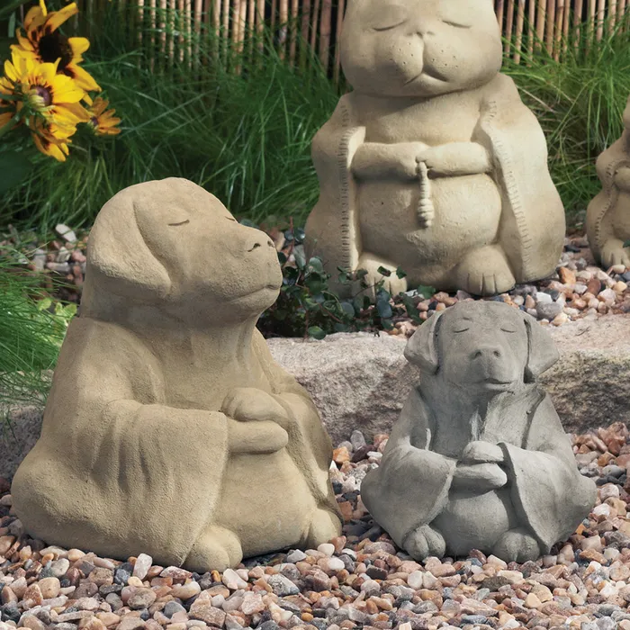 Zen Dog Garden Sculpture DC Earrings