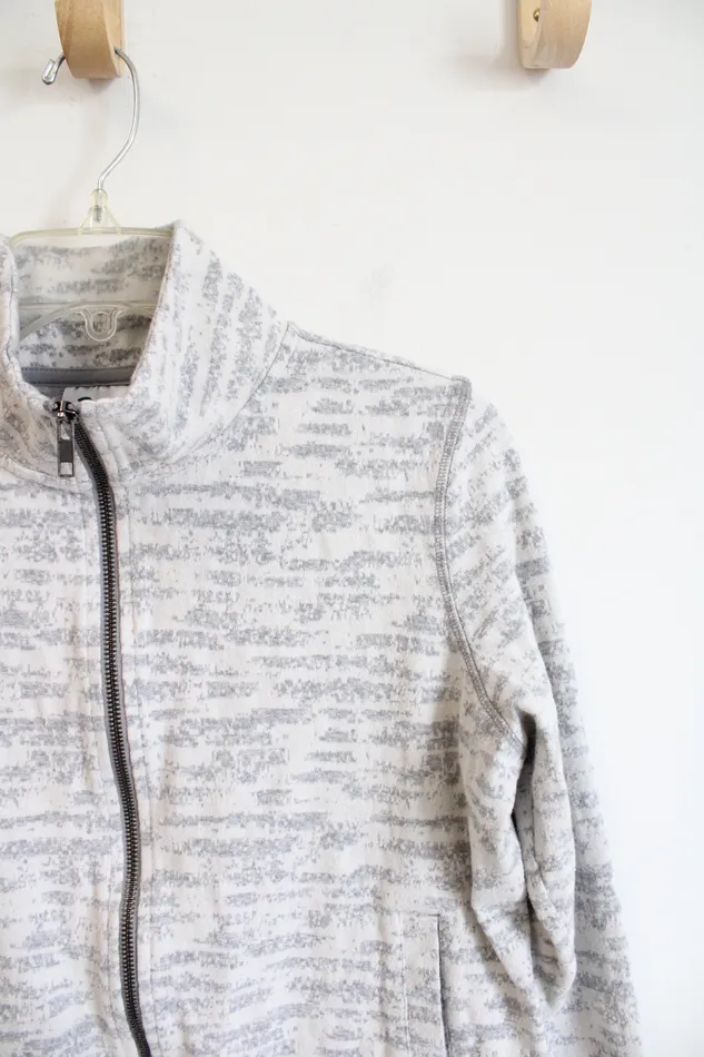 Zyia Active White Gray Full Zip Jacket M Zyia Active Rings
