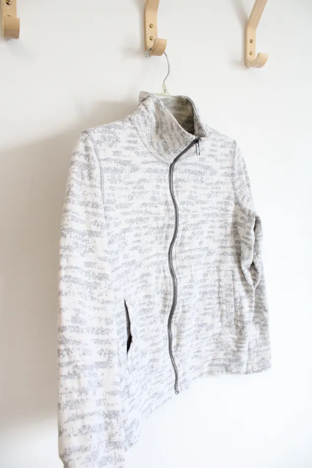 Zyia Active White Gray Full Zip Jacket M Zyia Active Rings